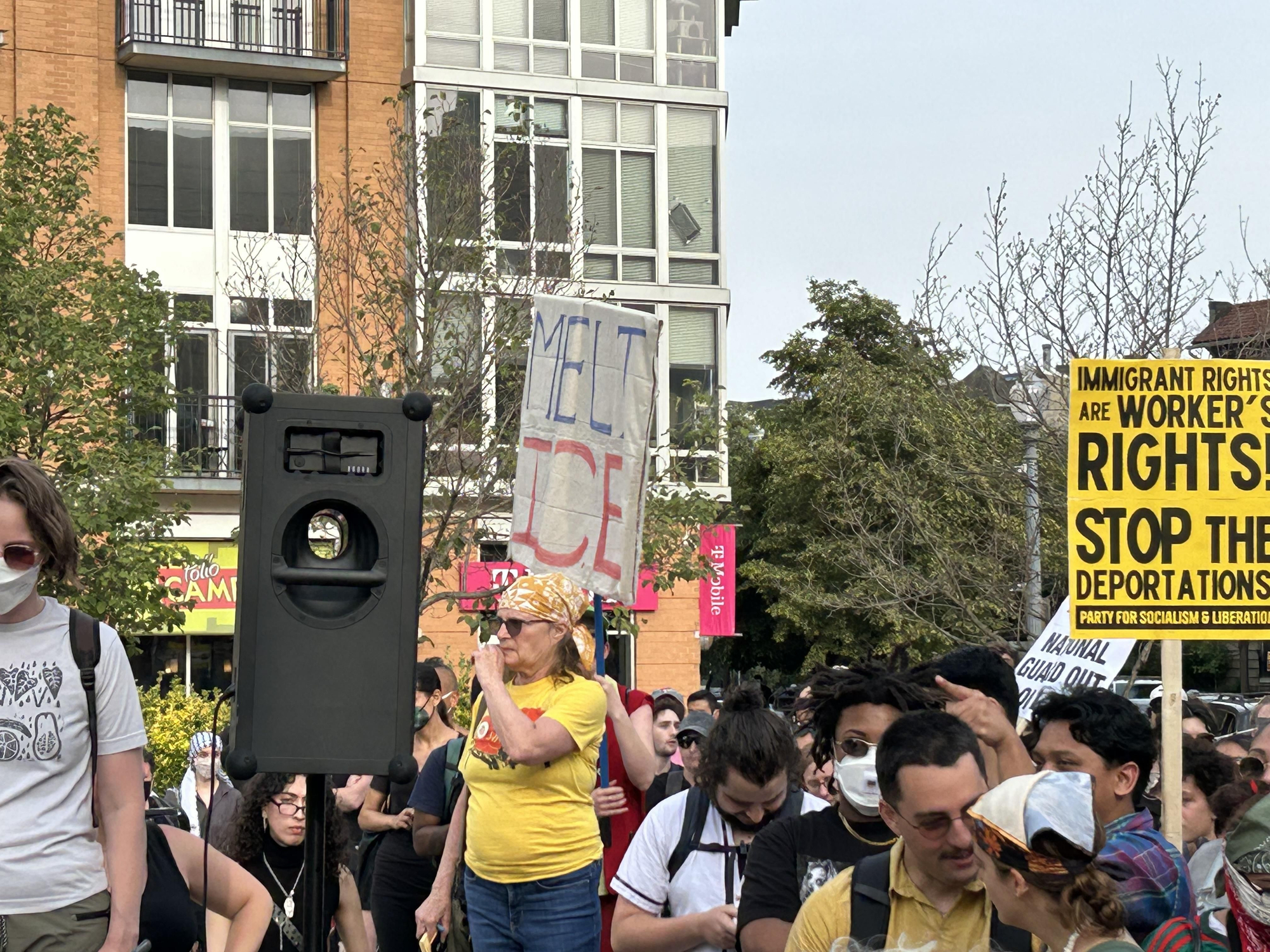 Concentración en Columbia Heights contra el ICE, Washington DC, el 10 de junio de 2025