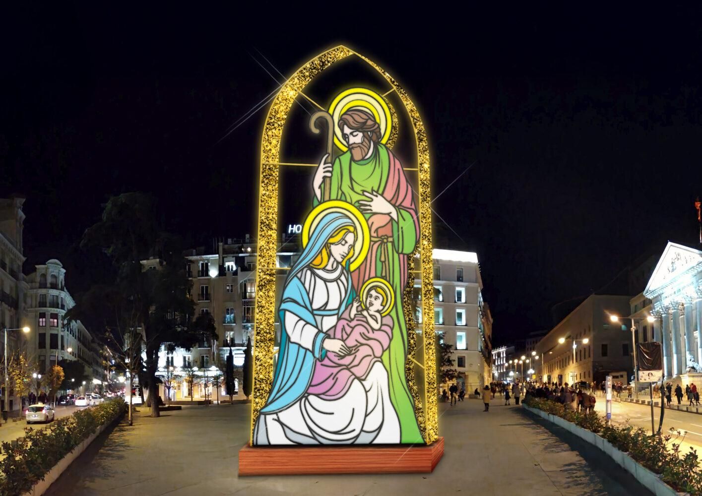 Nacimiento monumental frente al Congreso de los Diputados