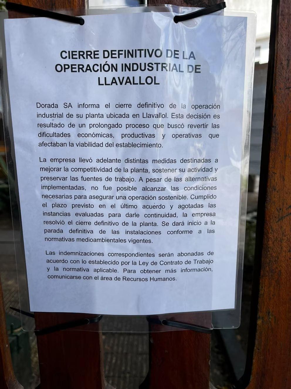 Dorada S.A., la empresa que produce la marca Dánica, confirmó el cierre definitivo de su planta de Llavallol a través de un comunicado.