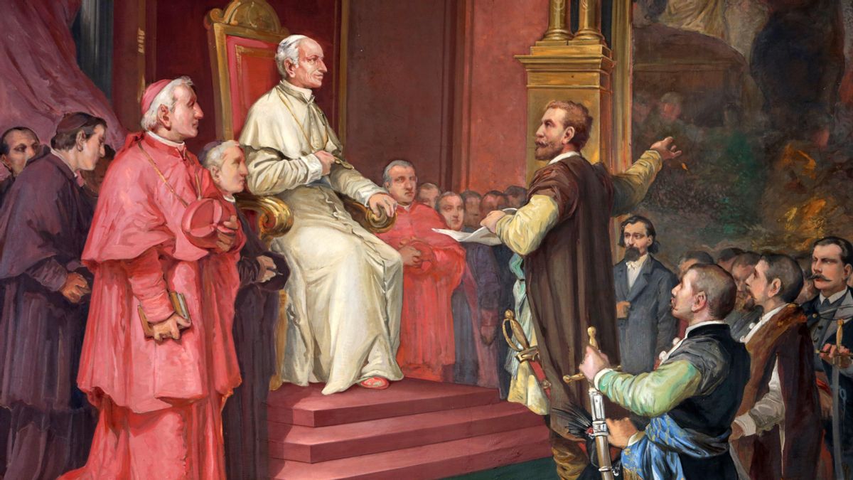 Fotografía de un cuadro de León XIII en el Museo Vaticano.