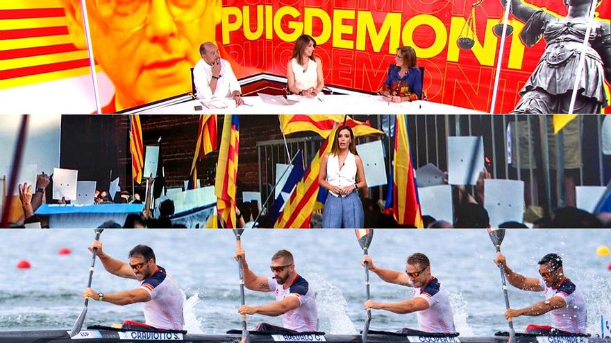 La huida de Puigdemont se lleva el foco (y las audiencias) en La 1 y Antena 3, en una jornada olímpica más tibia para TVE