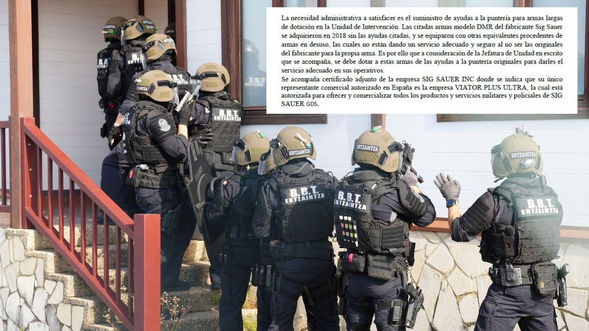 La Ertzaintza compra miras telescópicas para sus rifles de Intervención porque llevaban desde 2018 sin ser "seguros"