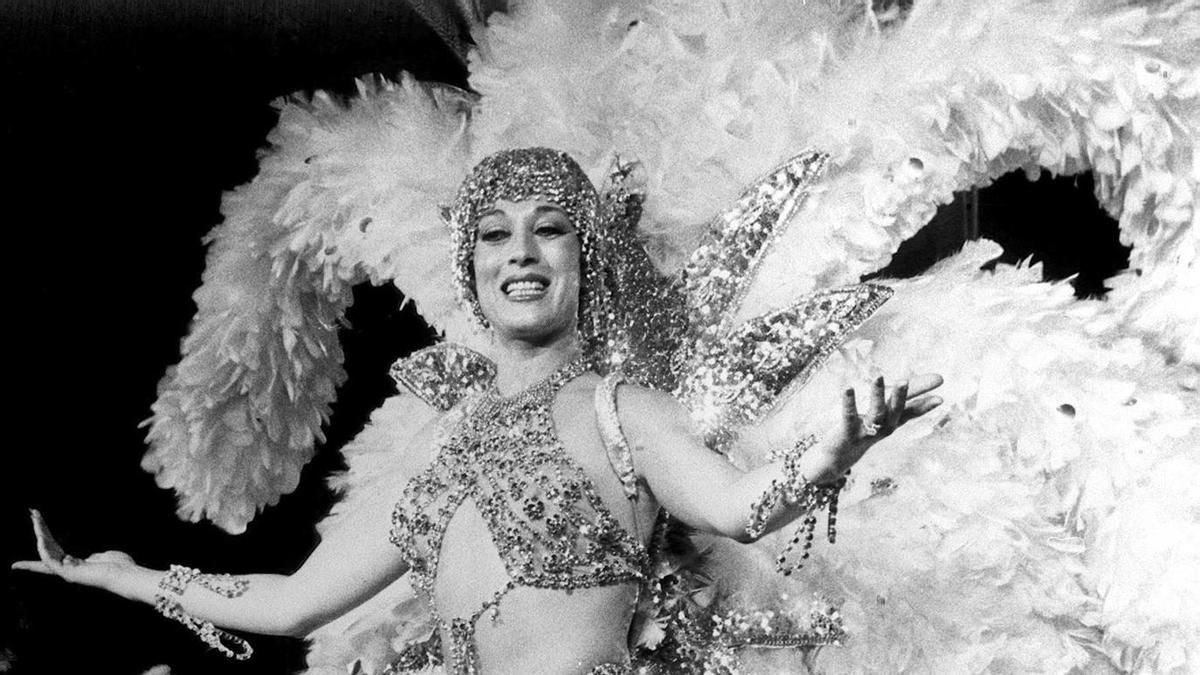 La vedete Tania Doris, durante una actuación en Barcelona en 1982.