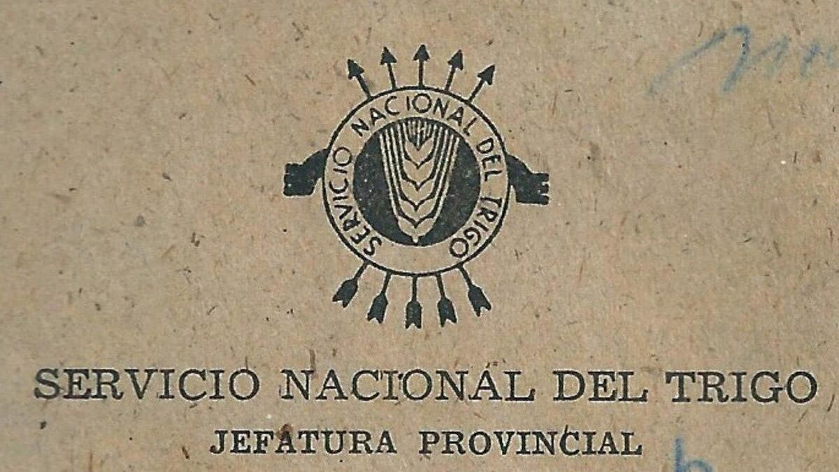 Sello del Servicio Nacional del Trigo franquista.