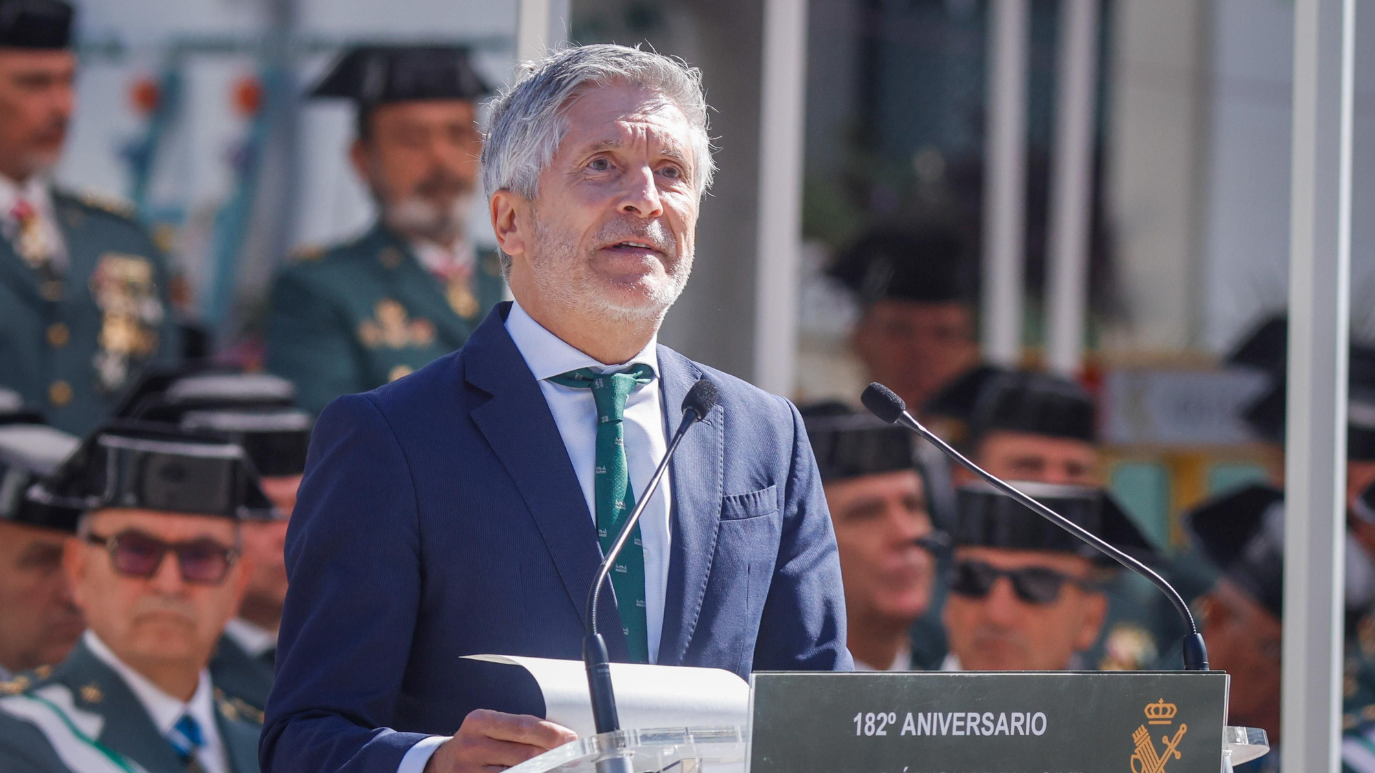 El ministro del Interior, Fernando Grande-Marlaska asiste al acto de conmemoración del 182º aniversario de la Guardia Civil