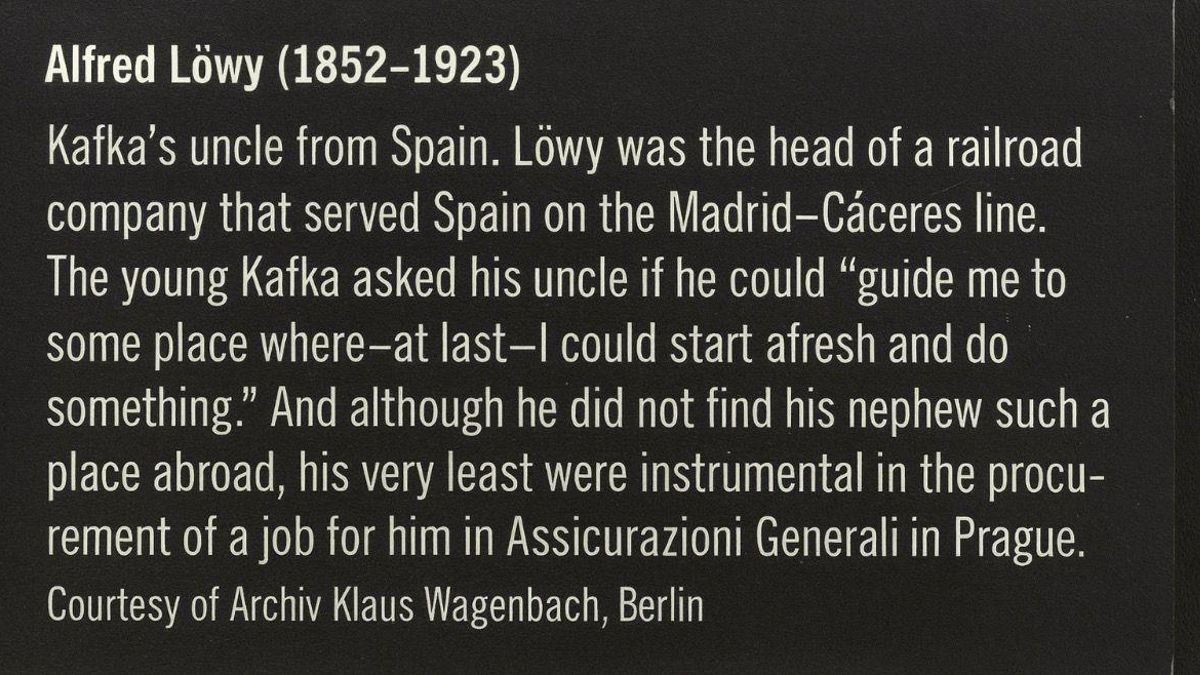 Texto que acompaña al cuadro del hermano de la madre del escritor checo