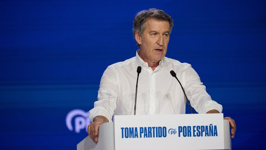 El presidente del PP, Alberto Núñez Feijóo, durante la segunda jornada del XXI Congreso Nacional del Partido Popular, a 5 de julio de 2025, en Madrid (España). Con el lema ‘Toma partido por España’, XXI Congreso del PP, celebrado en Madrid del 4 al 6 de j