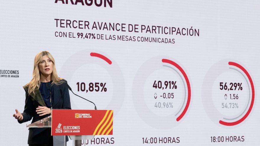 La vicepresidenta, Mar Vaquero, en su tercera comparecencia para dar cuenta del índice de participación a las 18.00 horas en las elecciones del 8F.