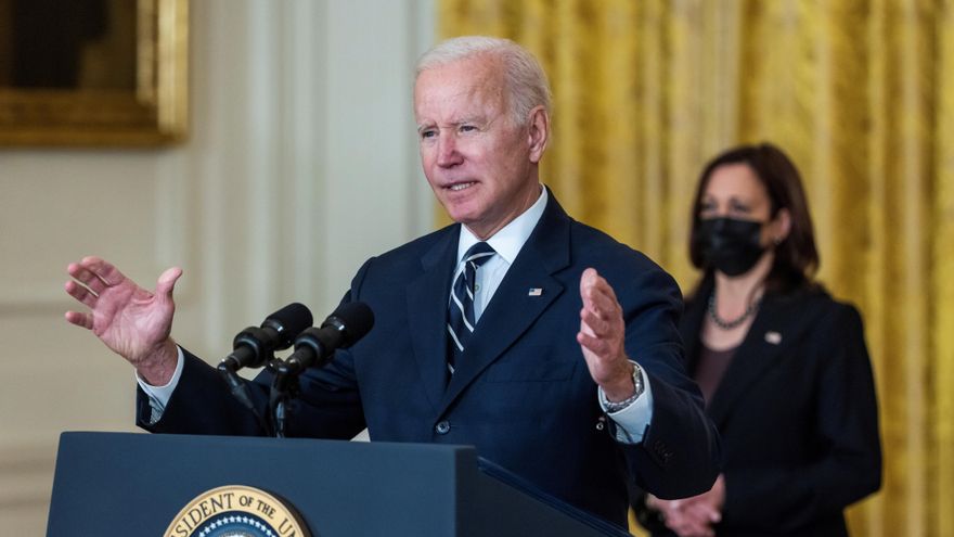El presidente de EE.UU., Joe Biden, habla sobre su paquete de gasto social, este 28 de octubre de 2021, en la Casa Blanca, en Washington. EFE/Jim Lo Scalzo