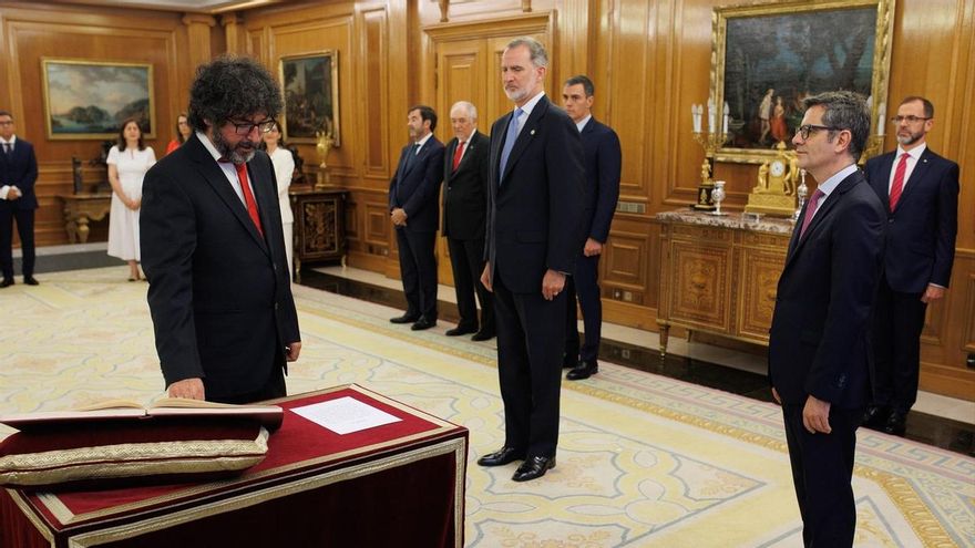 El vocal del Consejo General del Poder Judicial Carlos Hugo Preciado durante el acto de juramento o promesa de los nuevos vocales del CGPJ