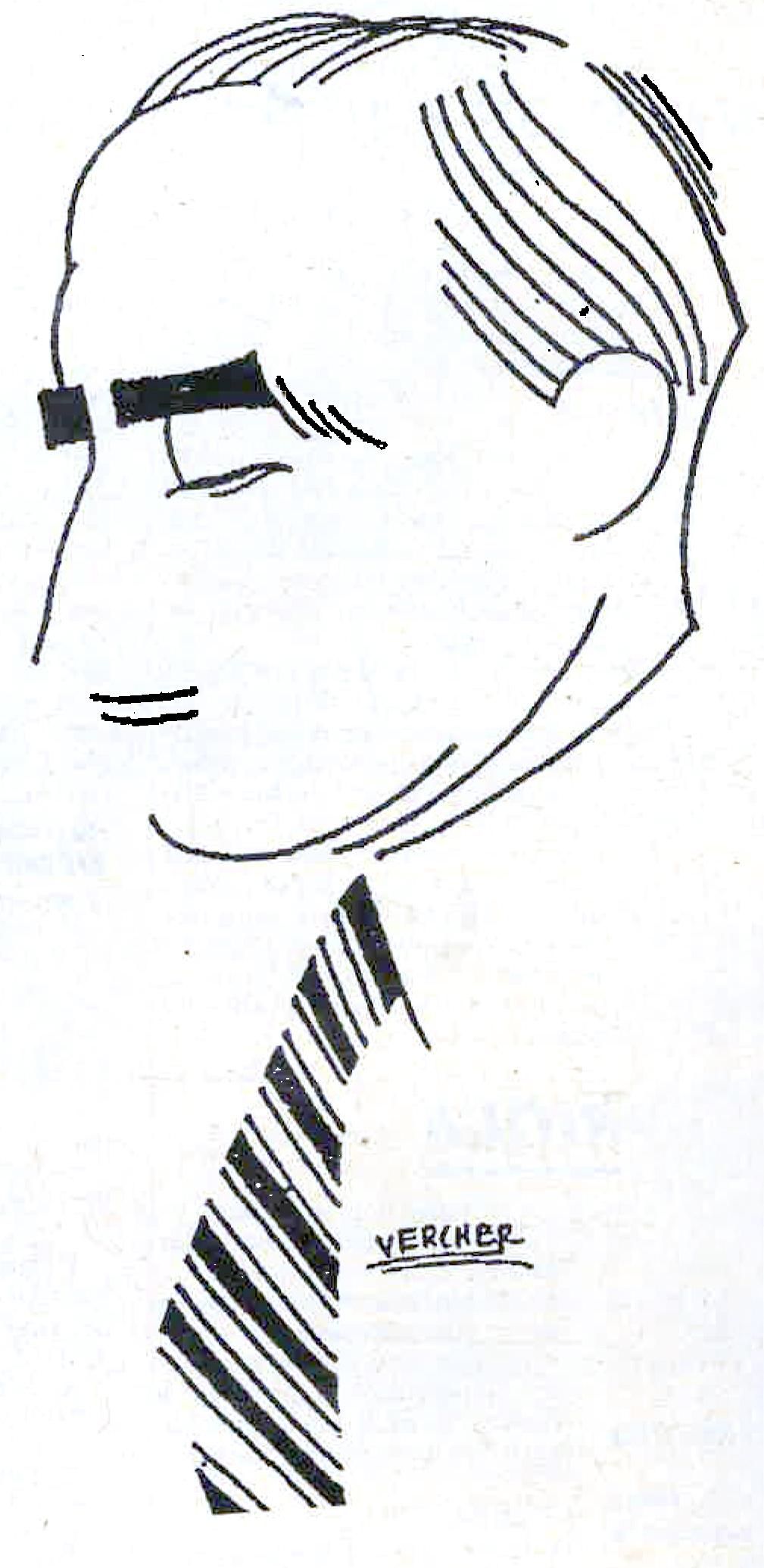 Francesc Almela i Vives, caricatura d'Antoni Vercher.