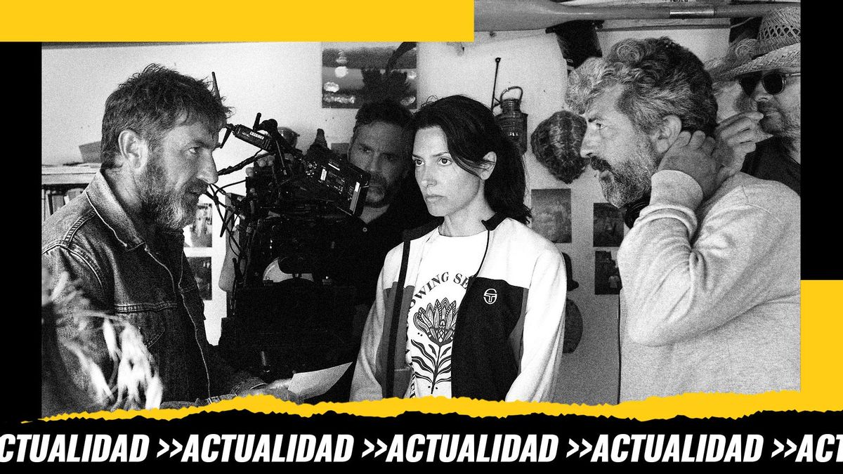 Antonio de la Torre, Bárbara Lennie y Alberto Rodríguez durante el rodaje de "Los Tigres"