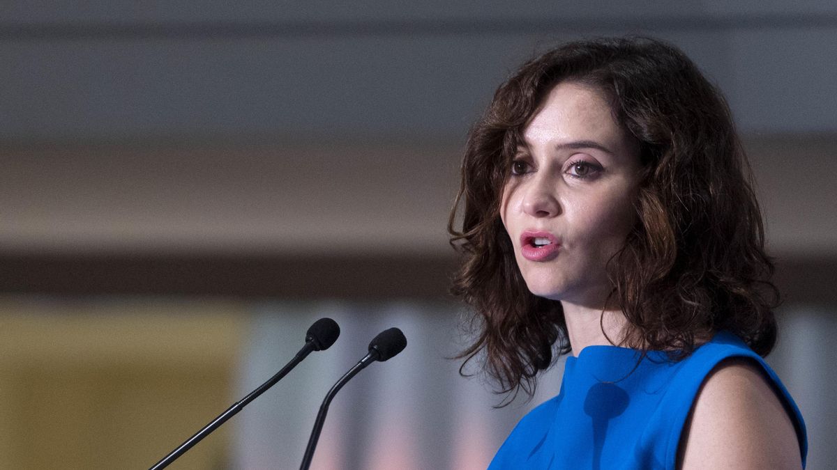Archivo - La presidenta de la Comunidad de Madrid, Isabel Díaz Ayuso, interviene durante uno de los Encuentros de El Mundo, en el Hotel Westin Palace, a 26 de septiembre de 2022, en Madrid (España). Este es el primero de los Encuentros del ciclo ‘Cita con