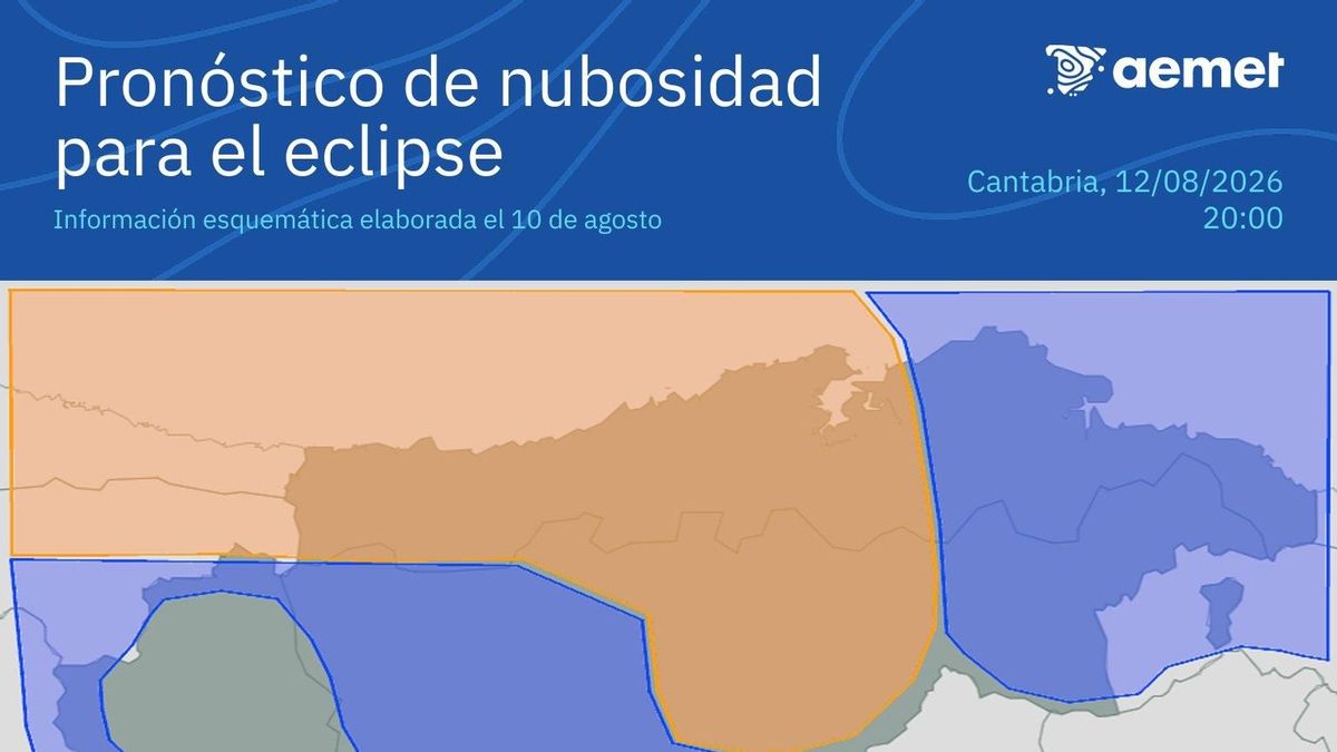 La AEMET prevé para el eclipse cielo despejado en el sur y Liébana y nubes en el litoral de Cantabria