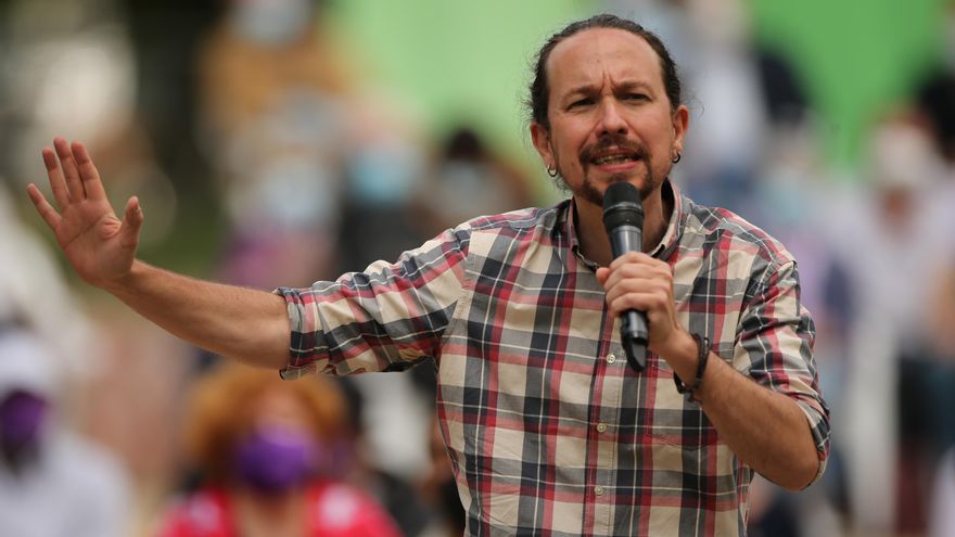 El candidato de Unidas Podemos a la presidencia de la Comunidad de Madrid y secretario general de Podemos, Pablo Iglesias.