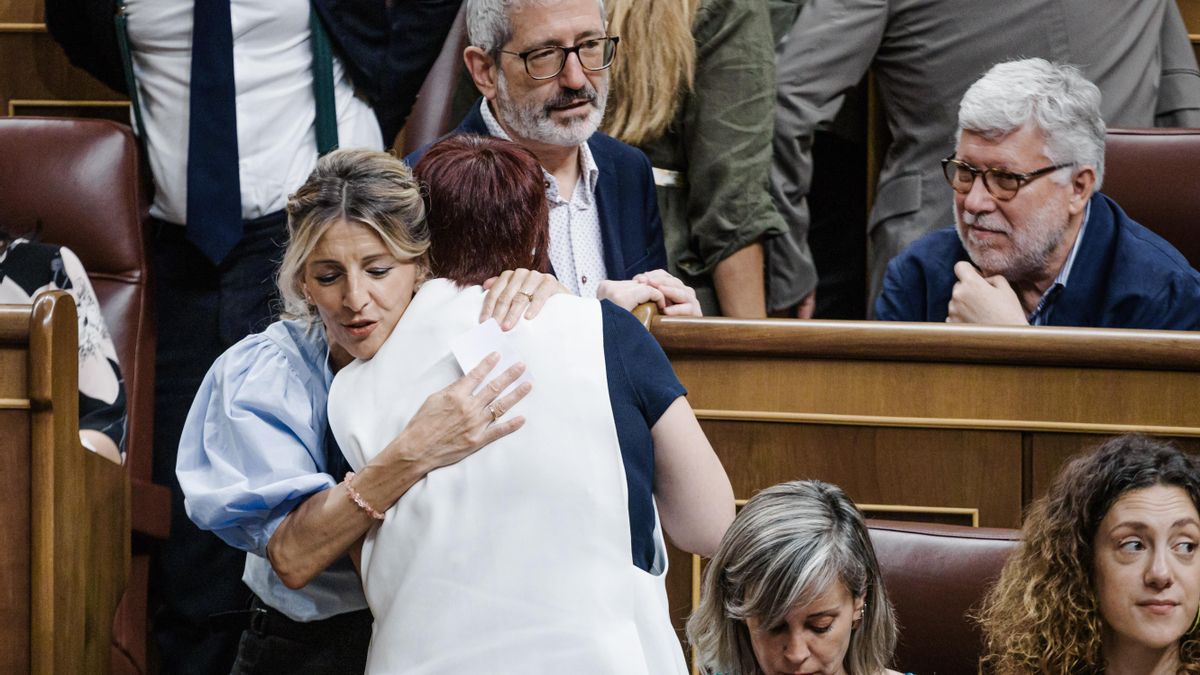 Yolanda Díaz y Àgueda Micó, en el Congreso.