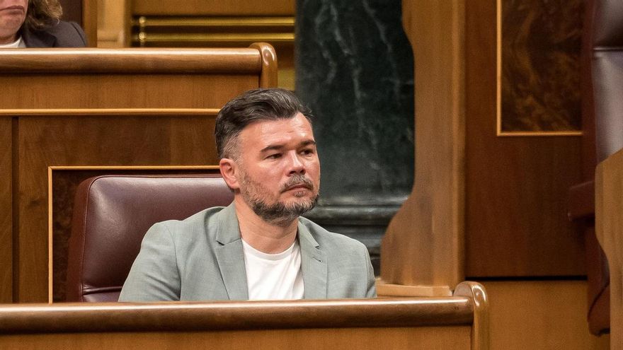 El portavoz de ERC en el Congreso, Gabriel Rufián, durante una sesión plenaria en el Congreso de los Diputados, a 19 de mayo de 2026, en Madrid (España).