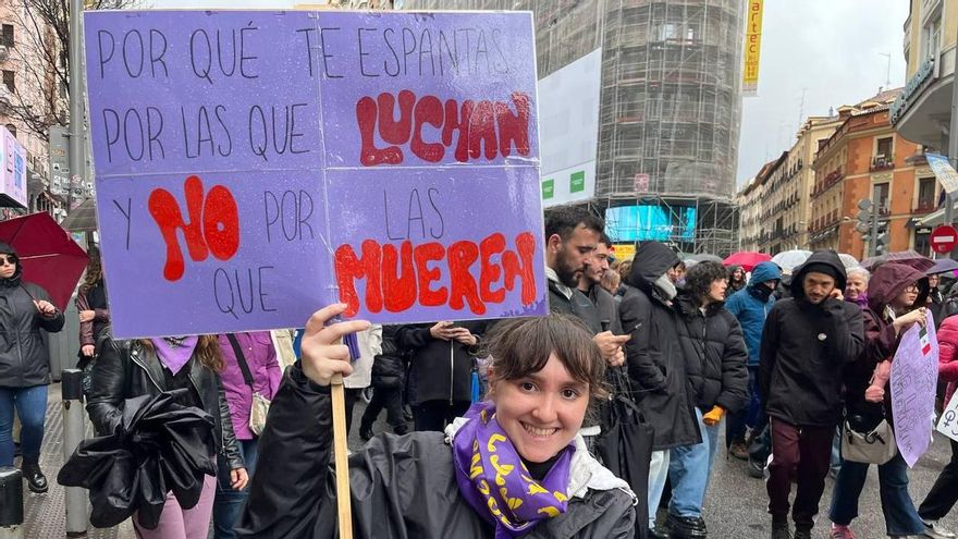 Carla, en la manifestación de Madrid