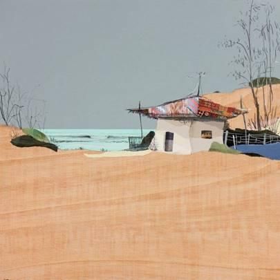 Premio Camarote Madrid  Eduardo Gómez Query – Málaga  “Luz de mayo”  Collage y grafito sobre madera.