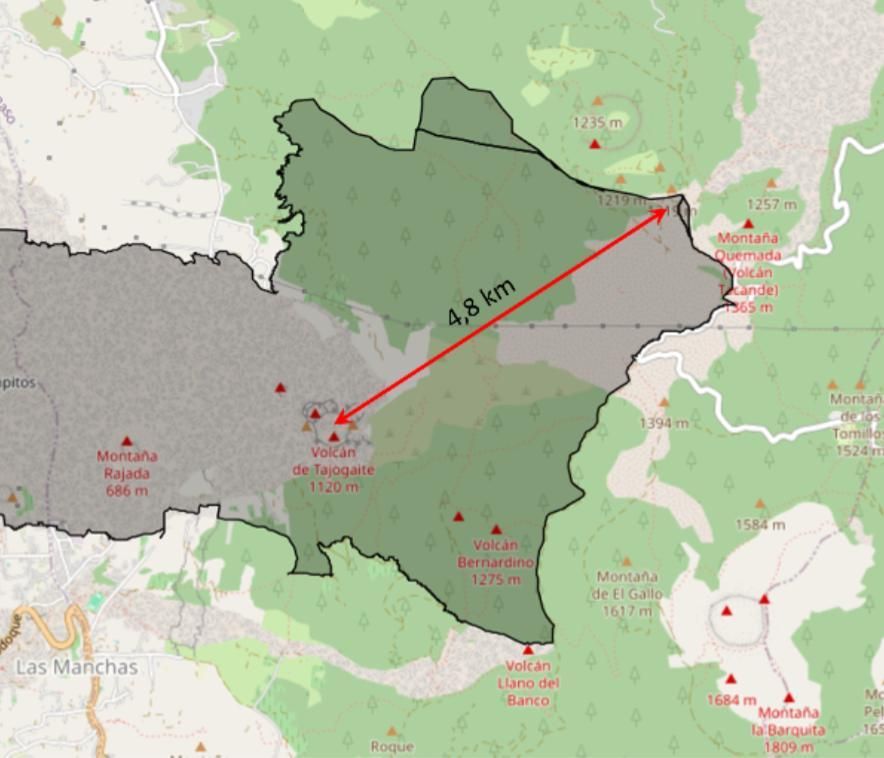 Zona de exclusión del volcán Tajogaite.