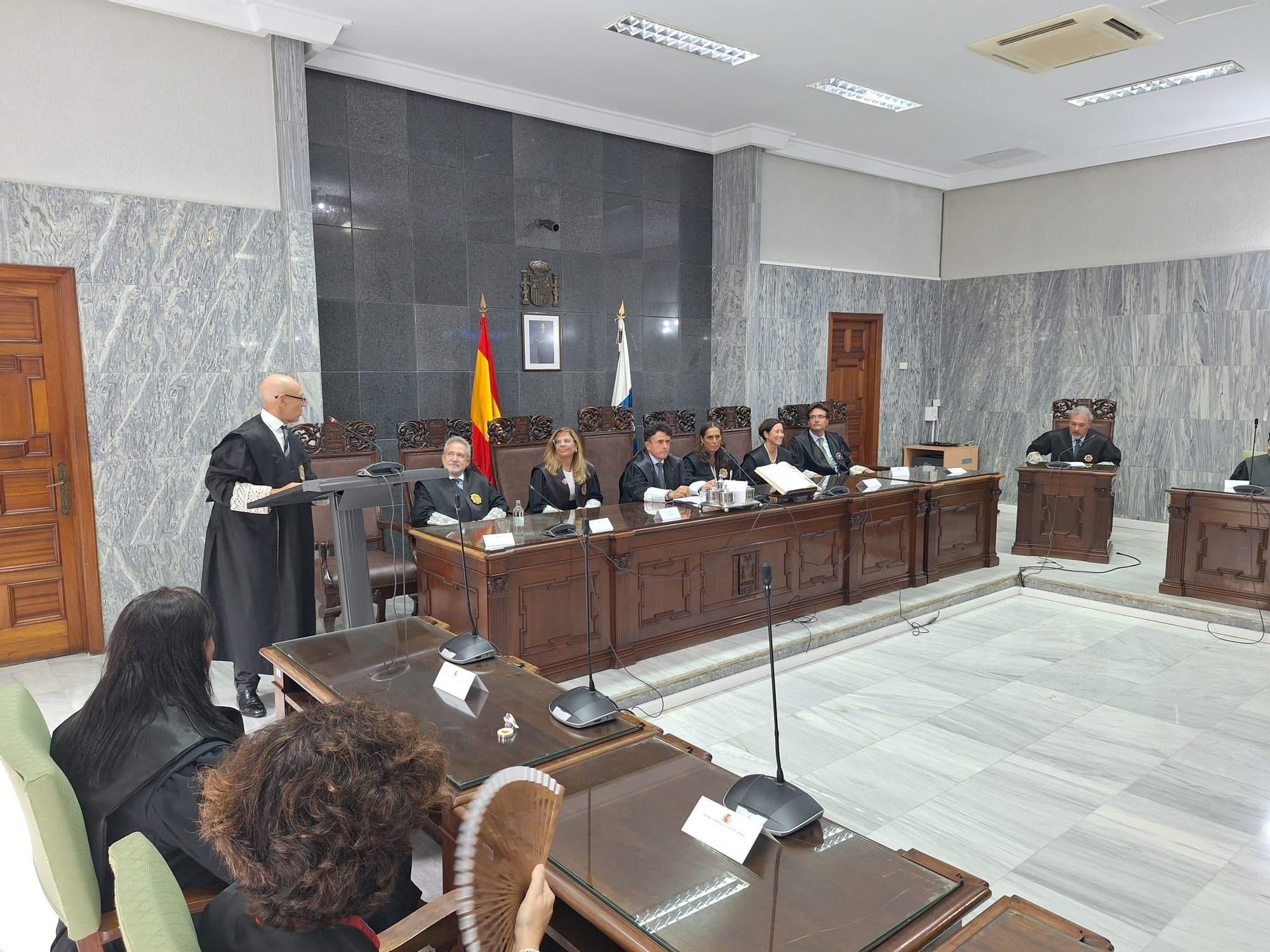 Miguel Ángel Parramón, durante el acto de toma de posesión como nuevo presidente de la Audiencia Provincial de Las Palmas.
