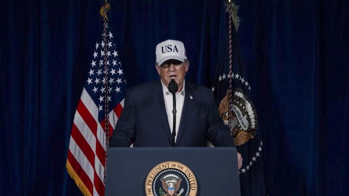 Donald Trump durante su comparecencia para anunciar la operación militar contra Irán.