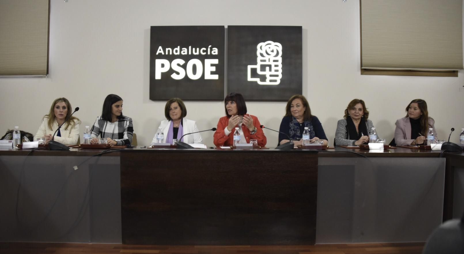 La consejera María José Sánchez Rubio y la diputada Micaela Navarro han presidido el acto en el PSOE-A con motivo del 25N.