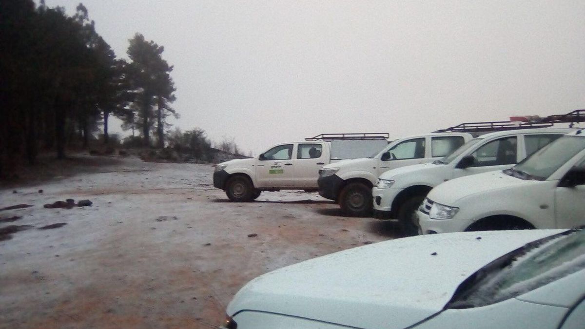 FOTOGALERÍA | La cumbre de Gran Canaria amanece helada