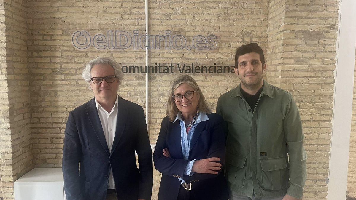 Carlos Pérez-Nievas, Mamen Peris y Sergi Pitarch en la redacción de eldiario.es Comunitat Valenciana