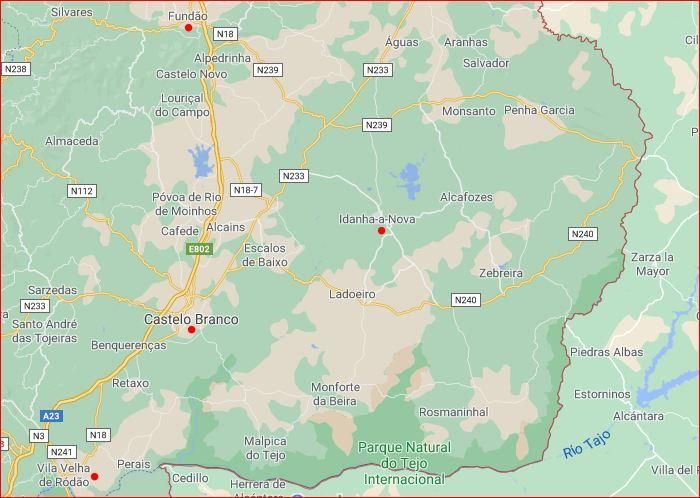 Municipios afectados vecinos a la provincia de Cáceres