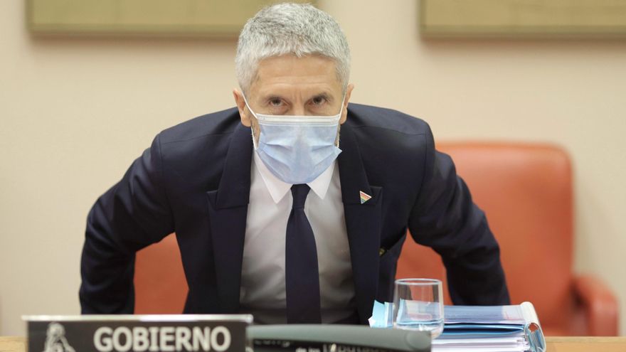 El ministro del Interior, Fernando Grande-Marlaska, a su llegada a la Comisión de Interior del Congreso