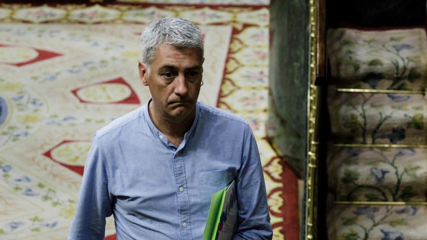 El portavoz adjunto de EH Bildu en el Congreso, Oskar Matute, durante una sesión plenaria.