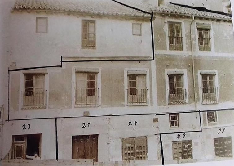 Fragmentación de las fincas de la calle Mayor Baja de Guadalajara en 1905