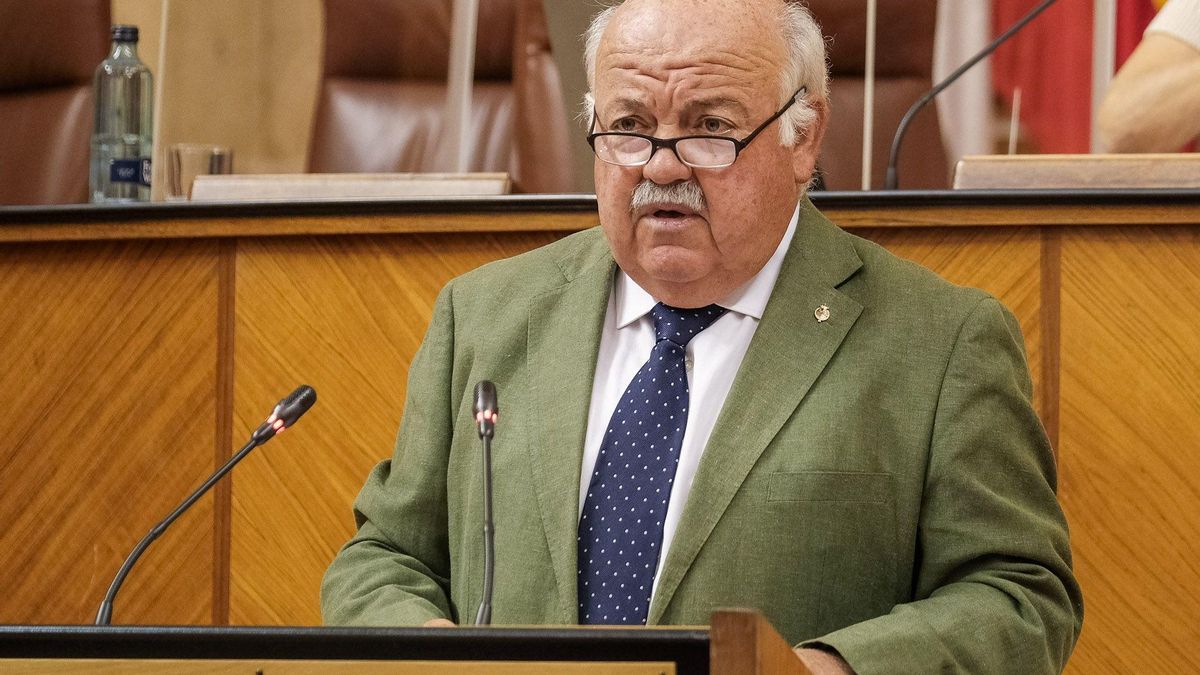 Archivo - Imagen de archivo dl consejero de Salud y Familias, Jesús Aguirre, en el Pleno del Parlamento andaluz