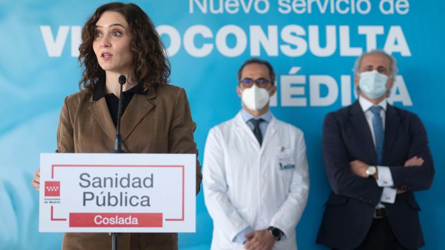 Ayuso, durante la presentación del programa de videoconsultas: "El gran hospital de Madrid está en los domicilios de los madrileños"