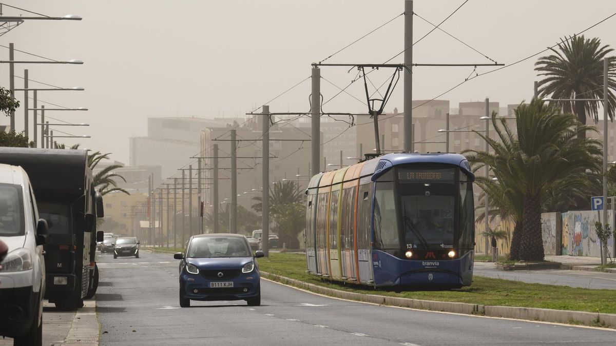Calima en La Laguna, este martes.