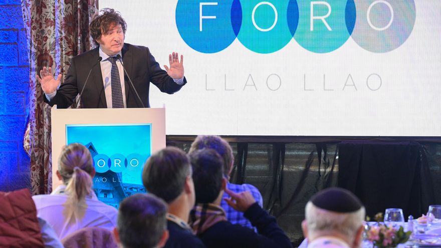 Milei intentó convencer al Llao Llao con su plan de dolarización y prometió un ajuste de 13 puntos en el gasto público