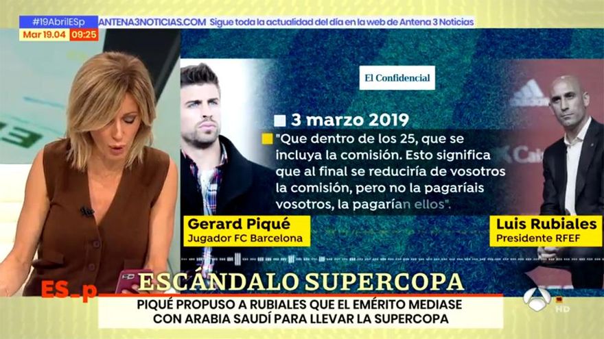 El rey emérito manda un WhatsApp a Susanna Griso en directo para desligarse de Piqué y Rubiales