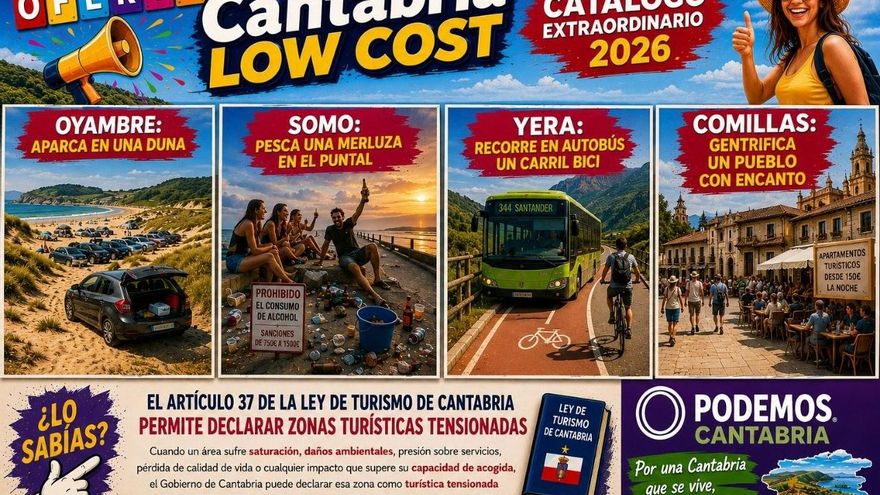 Podemos propone declarar zonas turísticas saturadas en más de 20 municipios de Cantabria