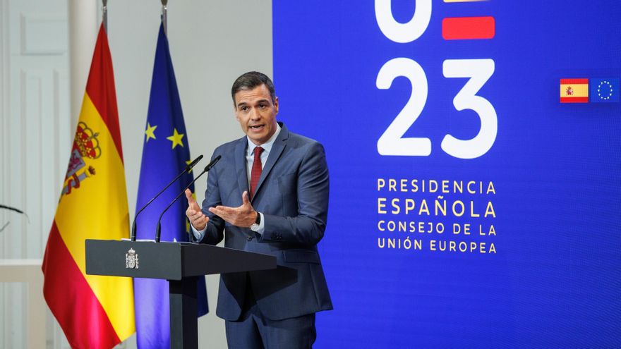 El presidente del Gobierno, Pedro Sánchez, presenta las prioridades de la Presidencia española del Consejo de la UE