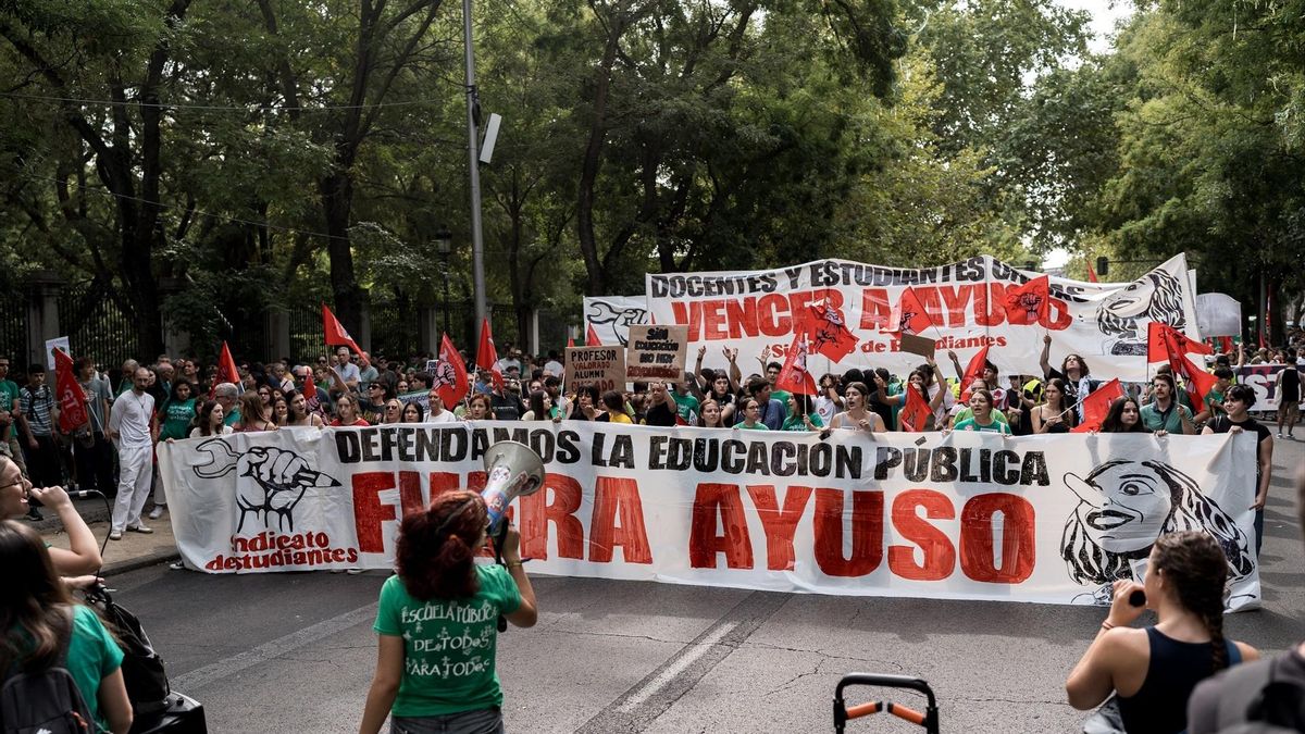 Manifestación de educación en el centro de Madrid.