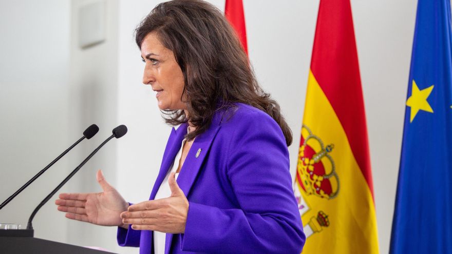 La presidenta del gobierno de La Rioja Concha Andreu durante una rueda de prensa. EFE/Raquel Manzanares/Archivo