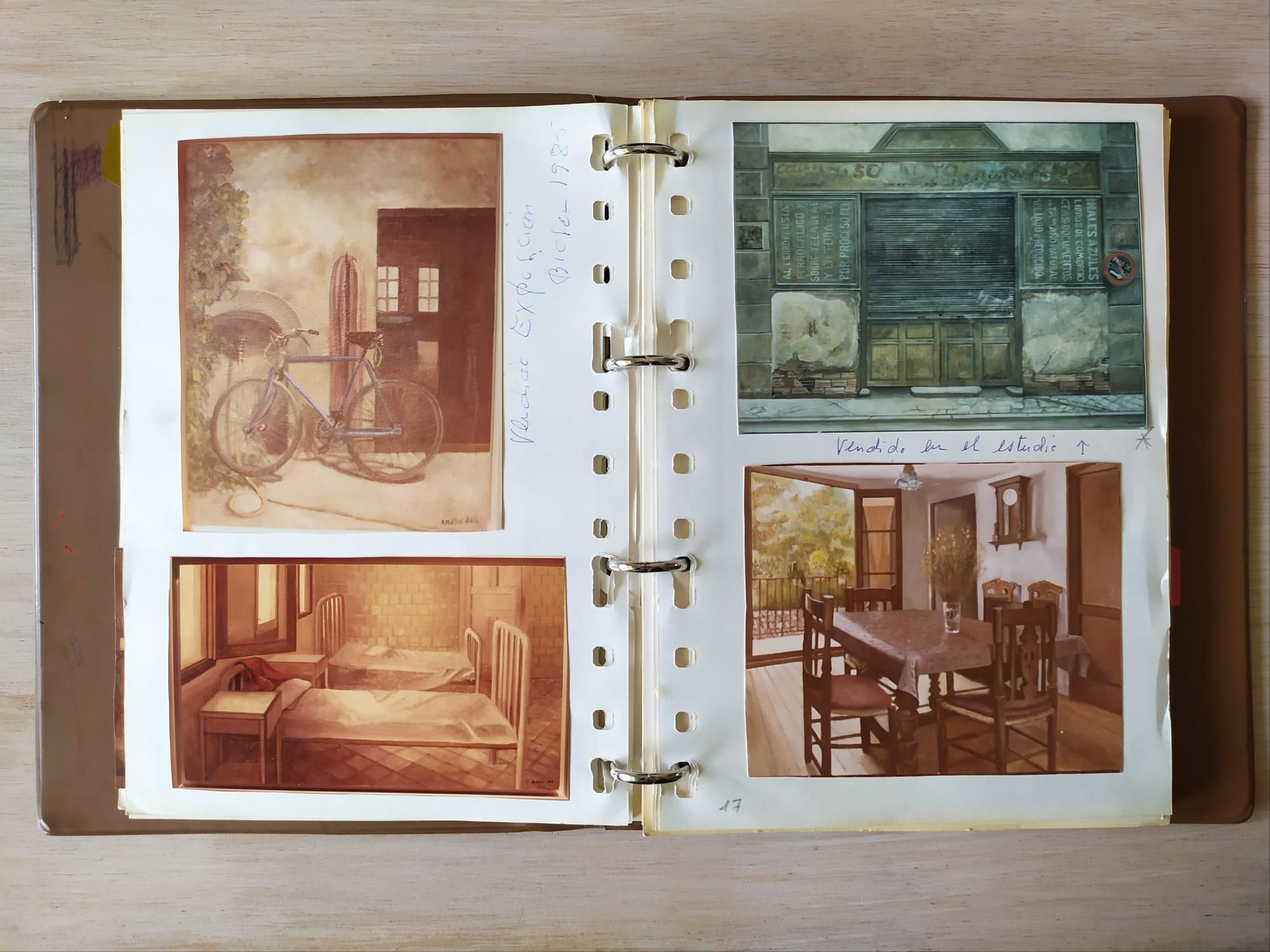 Captura del cuaderno personal de registro de la pintora