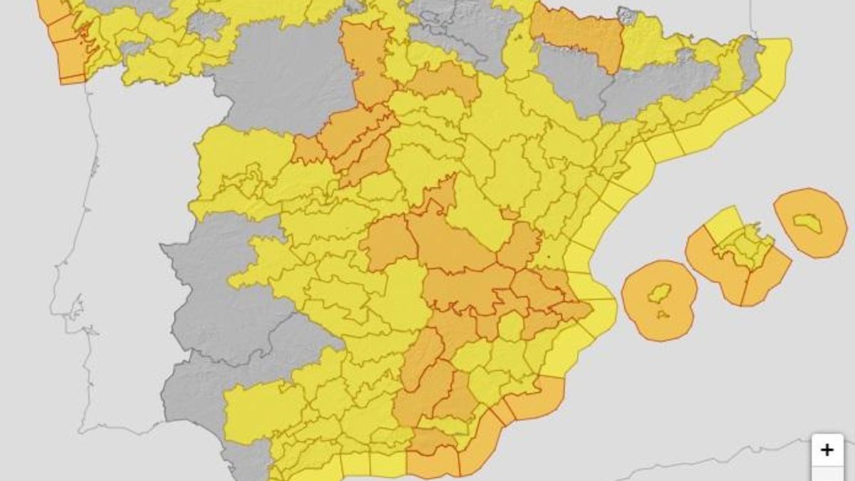 AEMET emite avisos de nivel amarillo y naranja por fuertes vientos