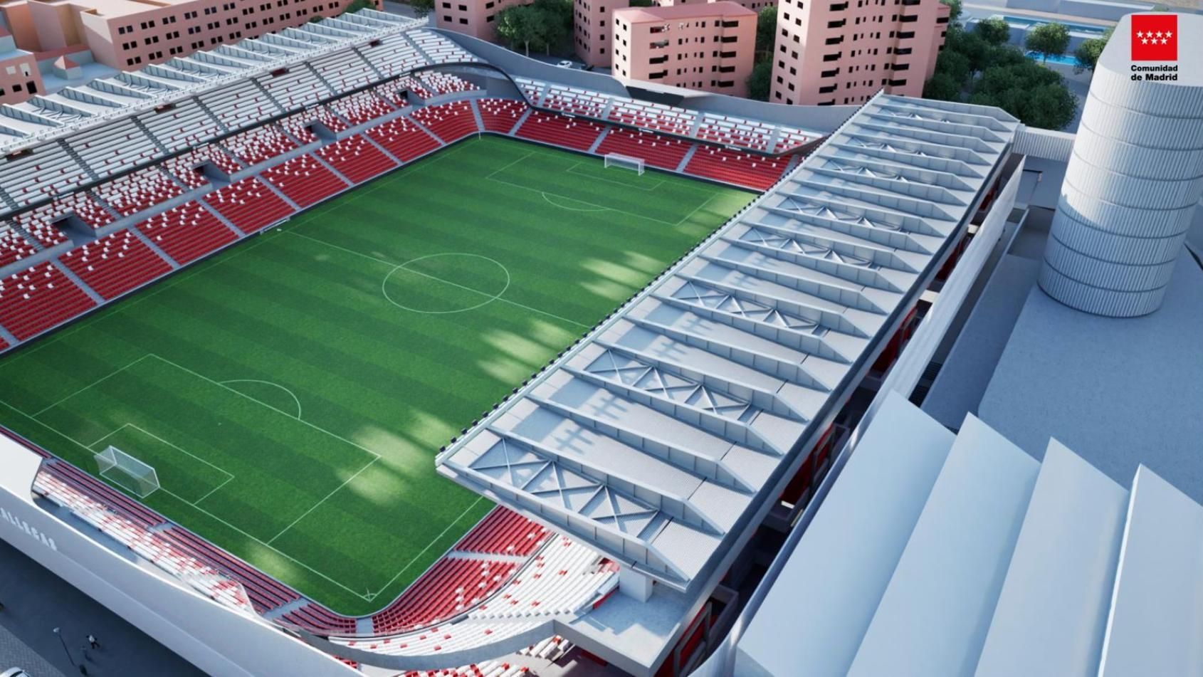 Recreación del proyecto del Estadio de Vallecas proyectado por la Comunidad de Madrid