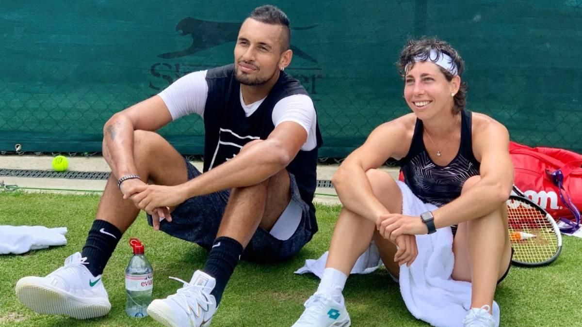 Kyrgios, junto a Carla Suárez