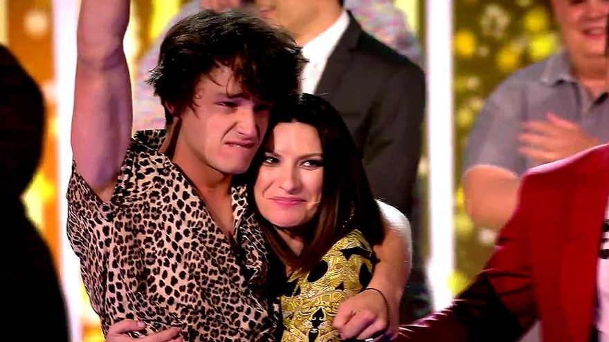 Pol Granch y Laura Pausini en la final de Factor X