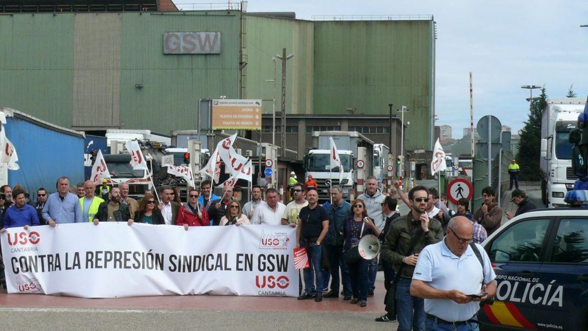 Protesta de trabajadores de GSW. | ARCHIVO/USO