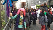 "No solo estoy aquí por las feministas. Es también por las mujeres no interesadas o las que no pueden venir"