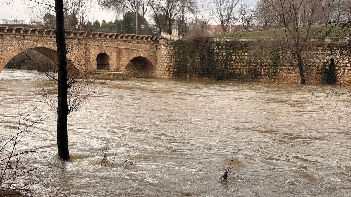 Baja a nivel naranja el caudal del río Henares a su paso por Guadalajara este lunes